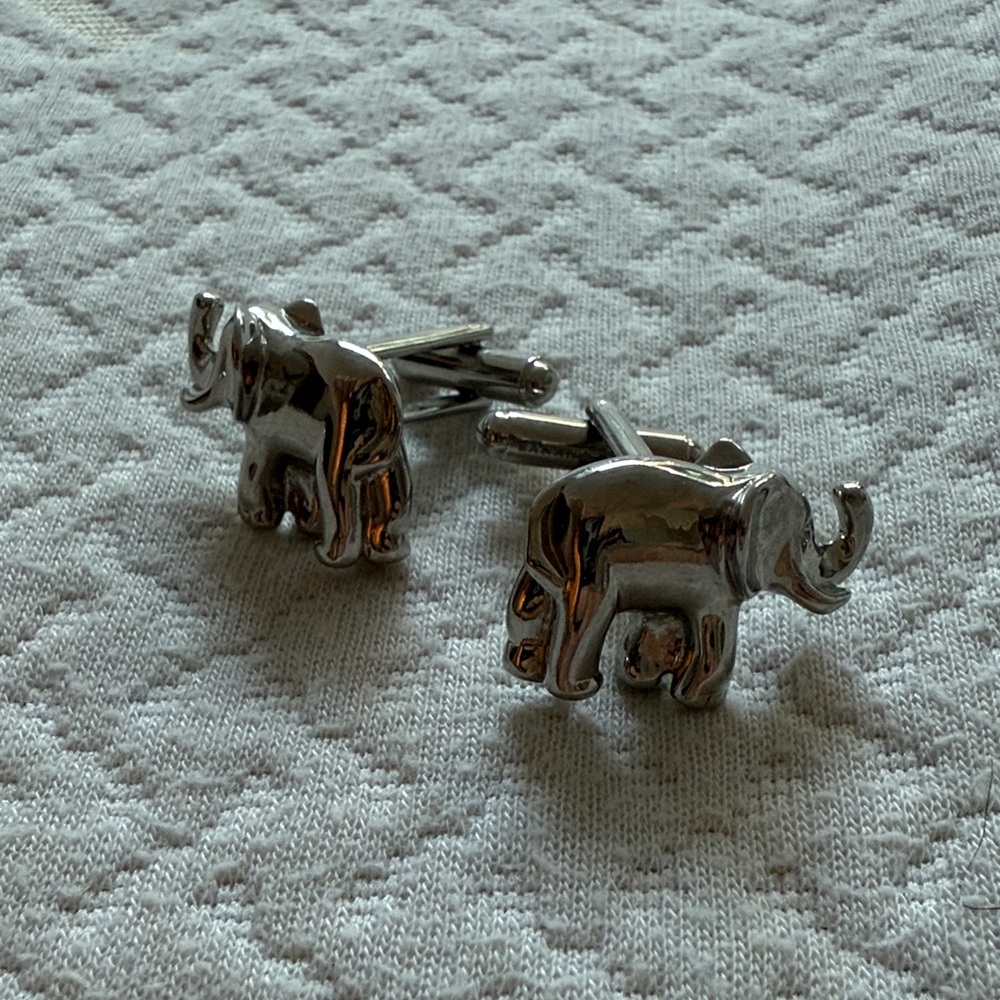 Elephant Silver Cufflinks
